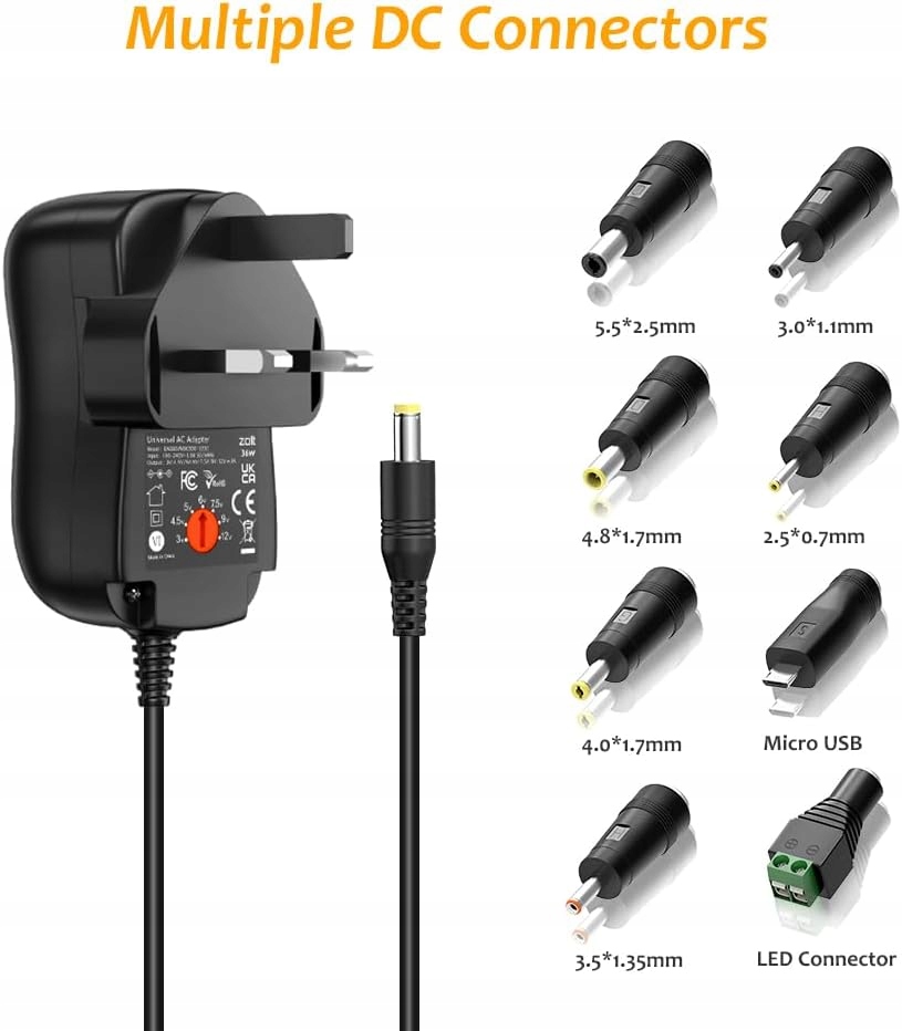 Zasilacz uniwersalny Zolt 36 W AC do DC UK - obrazek 6