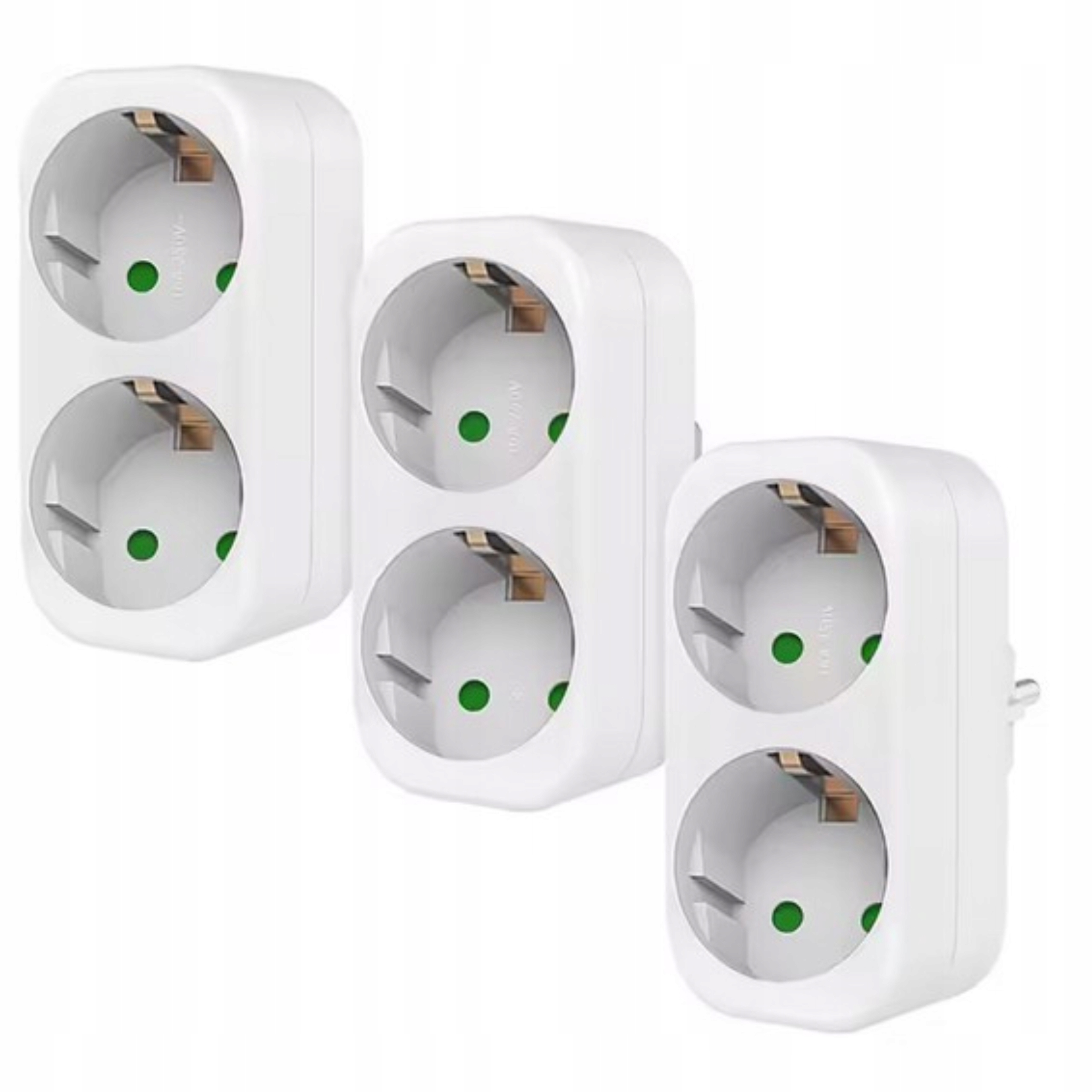 Rozdzielacz Rozgałęźnik złodziejka Adapter 2 gniazdka ZESTAW 3 szt