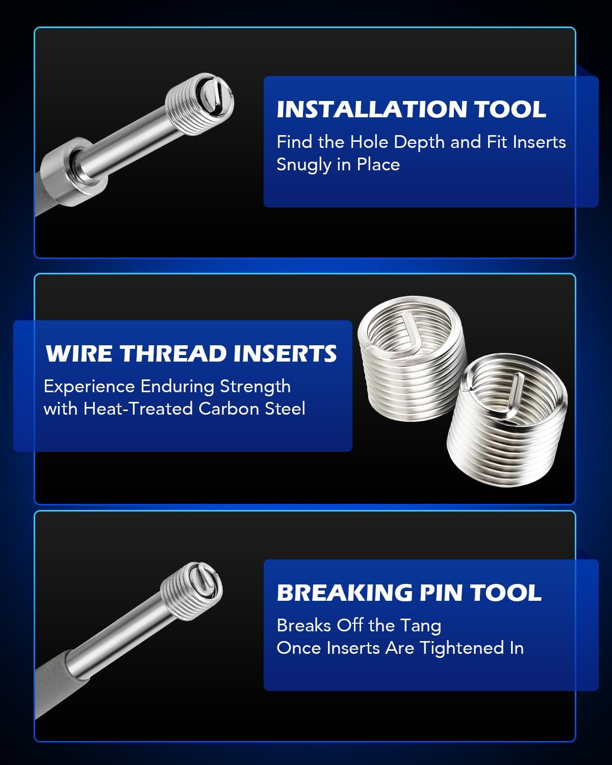 Zestaw Naprawy Gwintów Helicoil 131 el. M5–M12 wiertła gwintowniki - obrazek 6