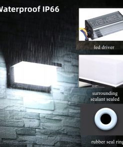 Alternative view of LIGHTSJOY Zewnętrzna Lampa LED 18W IP66 Wodoodporna 2 Sztuki Kaltweiß 6000K