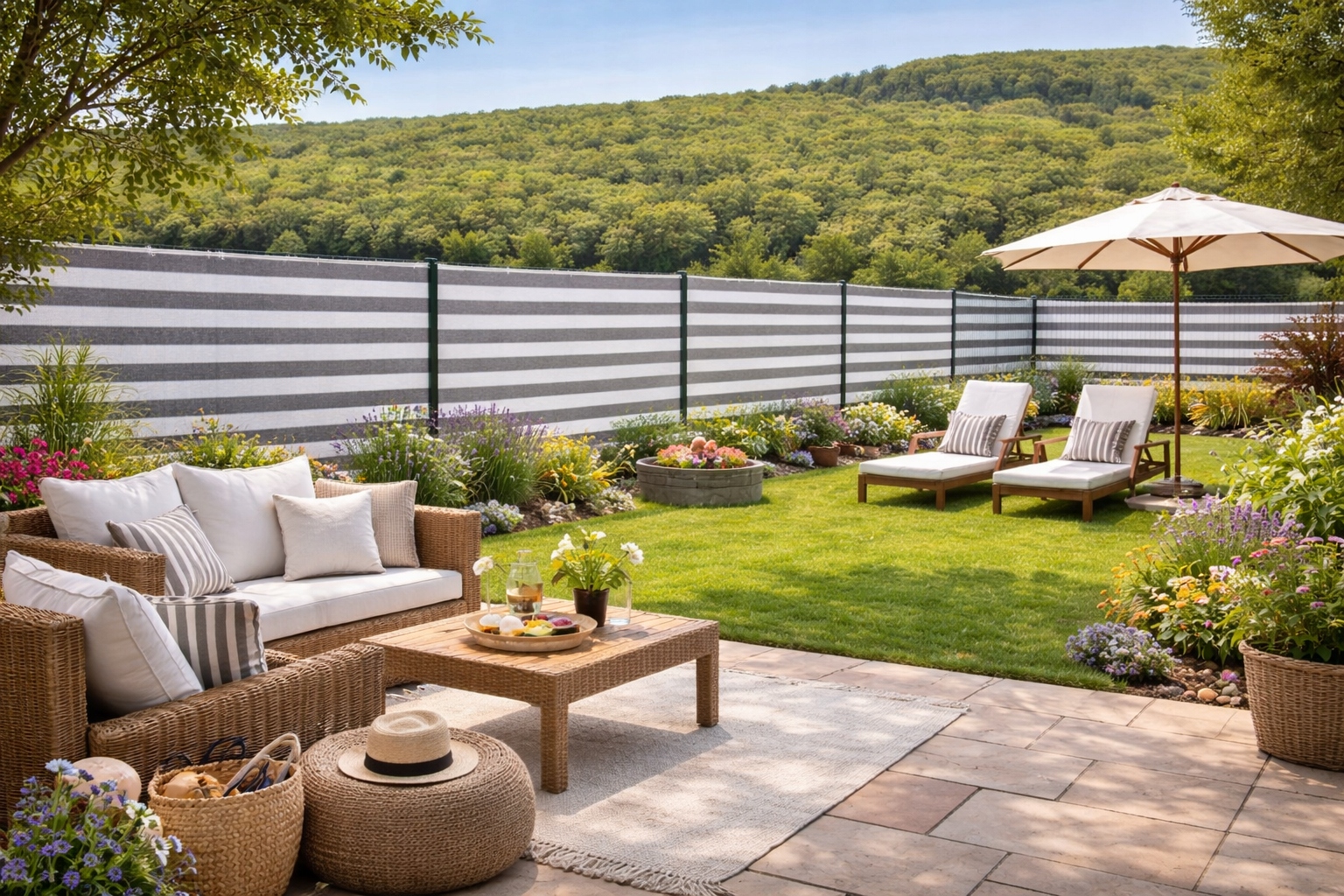 Siatka cieniująca ochronna 1x30 m HDPE biało-szara 85% RELAXDAYS - obrazek 9