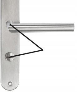 Alternative view of Klamka drzwiowa srebrna chromowana z zamykaniem komplet