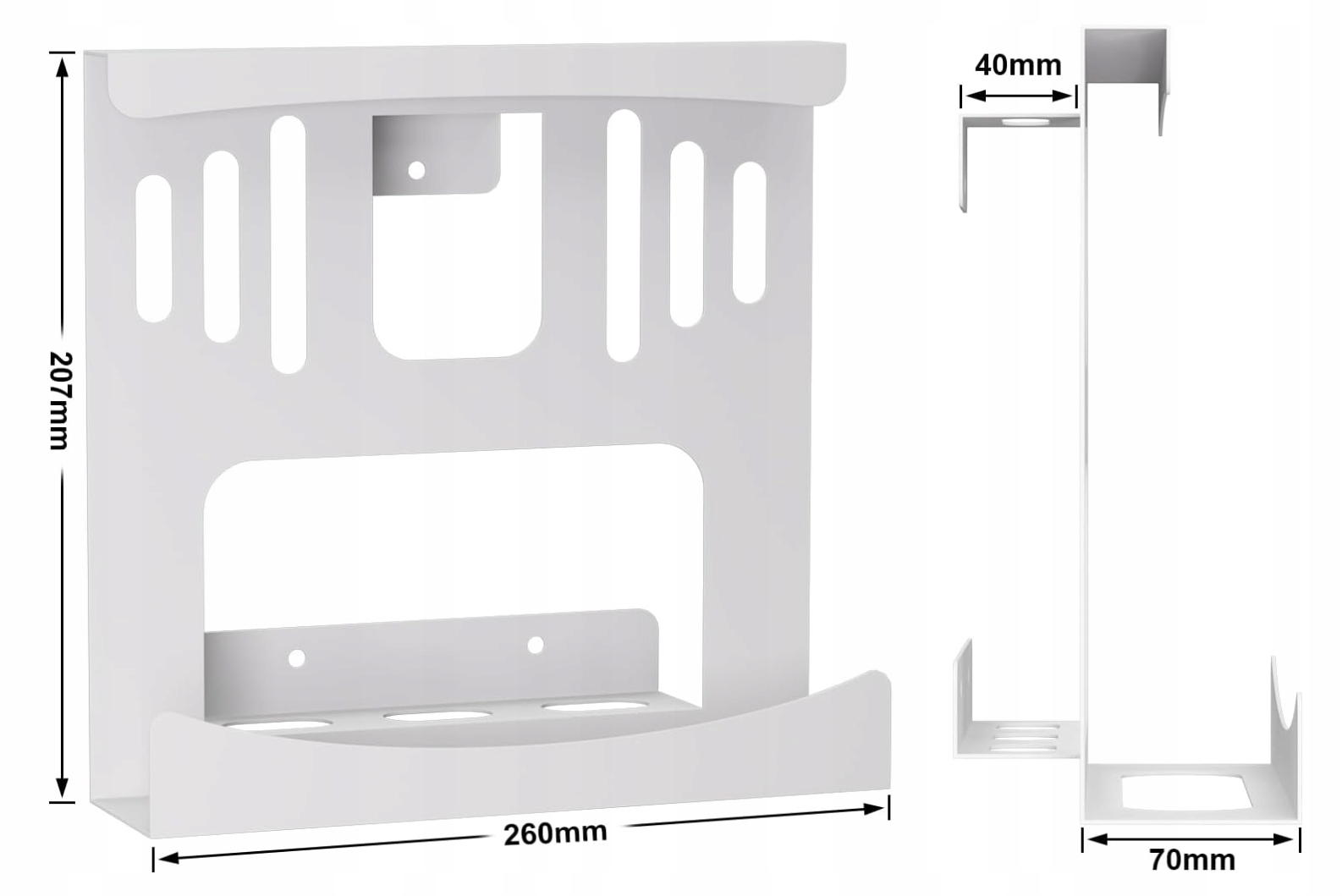 Uchwyt ścienny do routera AVM FRITZ!Box z organizerem kabli - obrazek 2