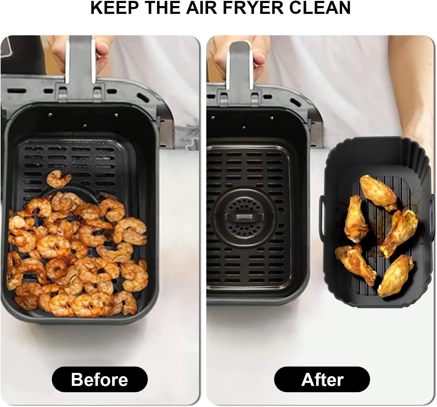 Zestaw 2 silikonowych wkładów do frytkownicy beztłuszczowej Ninja - obrazek 5