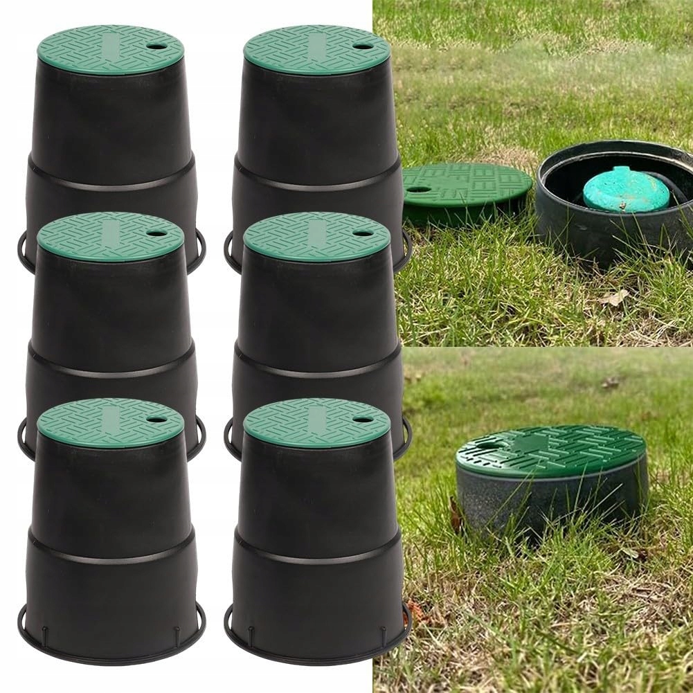 6x Okrągła Skrzynia Zaworowa 6" HDPE Antypoślizgowe do Nawadniania