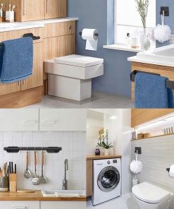 Alternative view of AIKER zestaw 8 samoprzylepnych wieszaków 304 stal – czarne