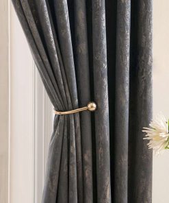 Alternative view of Zasłony zaciemniające aksamitne na przelotkach szare 2szt 140x260cm