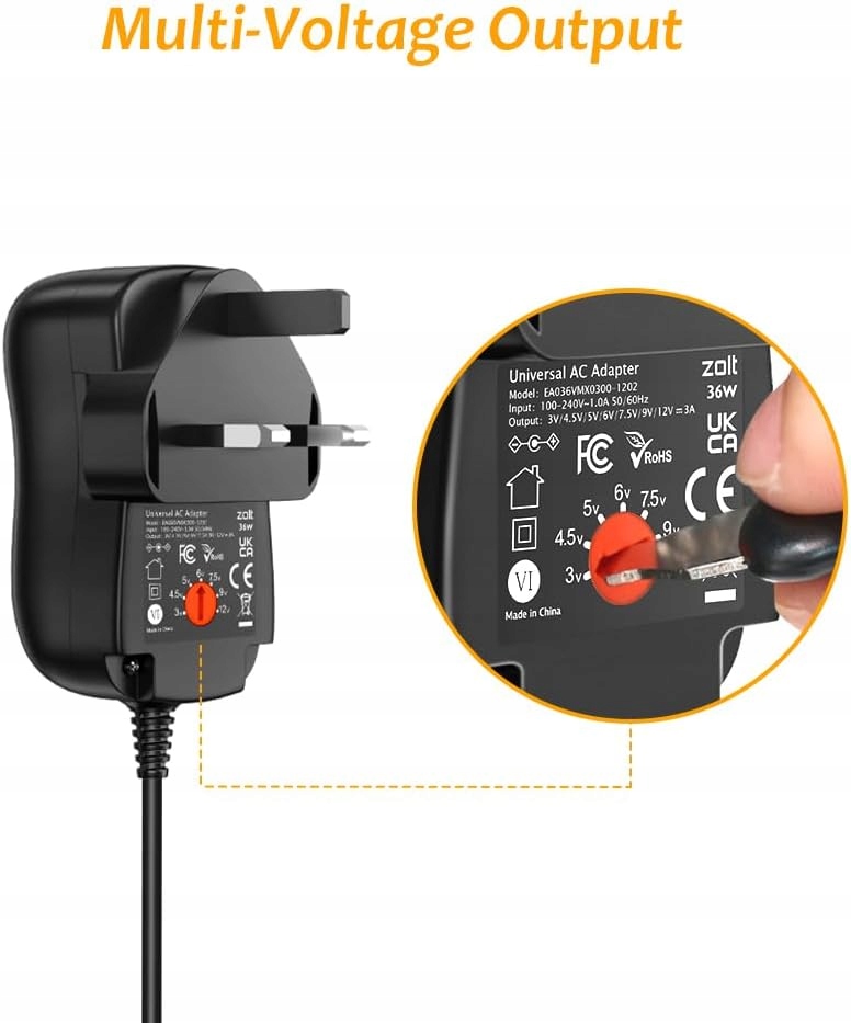 Zasilacz uniwersalny Zolt 36 W AC do DC UK - obrazek 5
