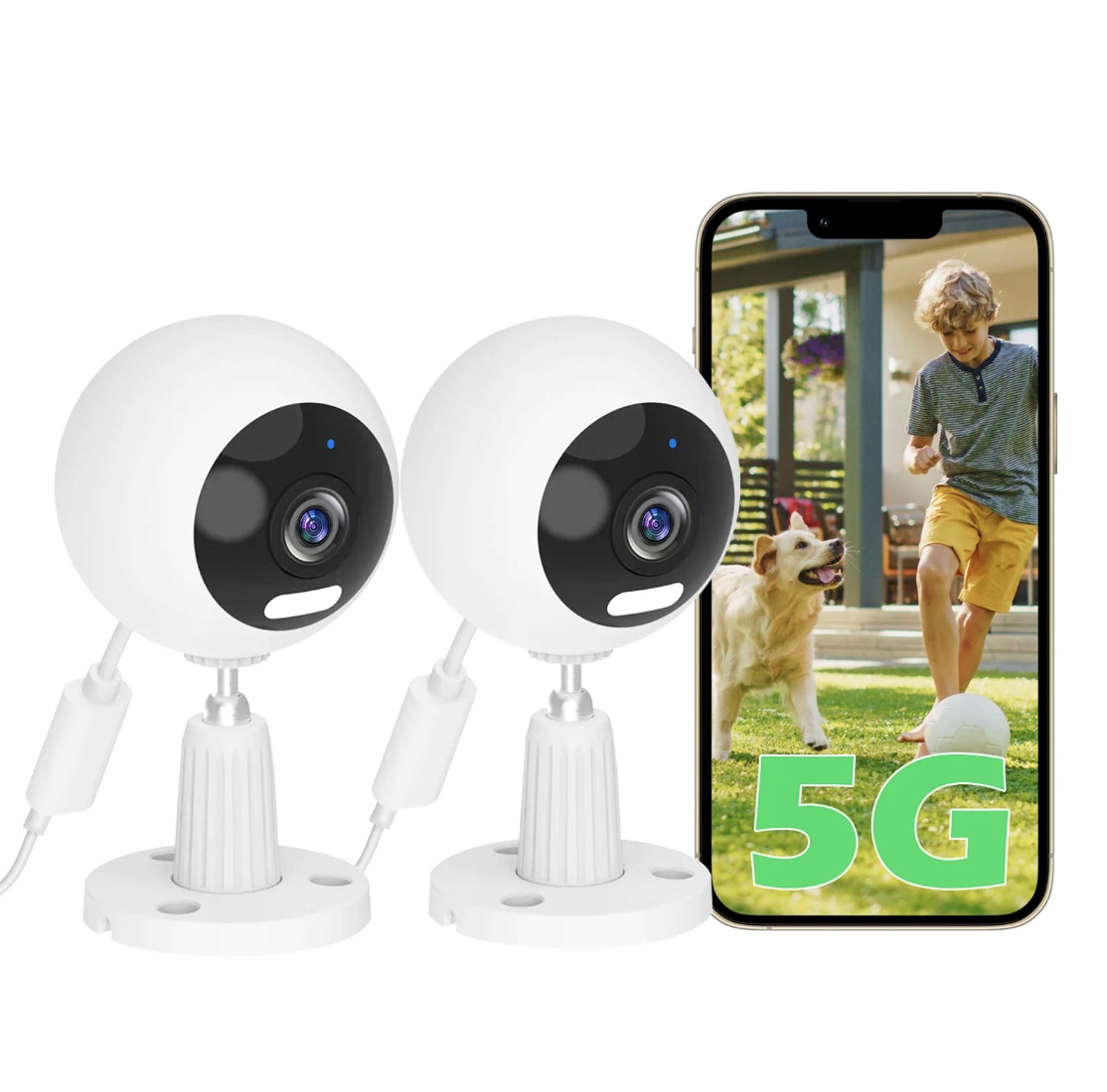 2x Guoanvision S700 – Kamera monitoringu wewnętrznego/zewnętrznego 5G/2.4G