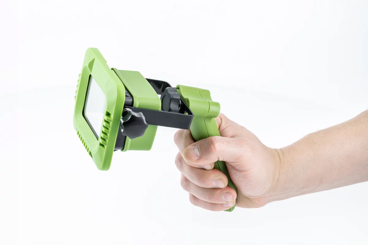 Naświetlacz LED z akumulatorowy zielony ALLEDO 10W 800lm 6400K USB 5V/1A IP - obrazek 3