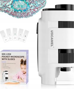 Mikroskop Kieszonkowy USCAMEL 60x–135x LED + 5 Preparatów