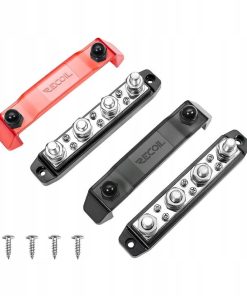 Szyna zbiorcza 250A 48V niklowana miedź, komplet 2 szt. 4 x 3/8” BB46P-38