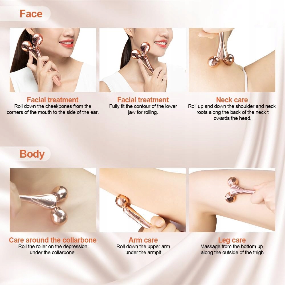 3D masażer do twarzy Y-shape roller liftingujący anty-aging - obrazek 4