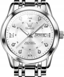 Zegarek Męski OLEVS Luksusowy Stalowy Kwarcowy JAK NOWY