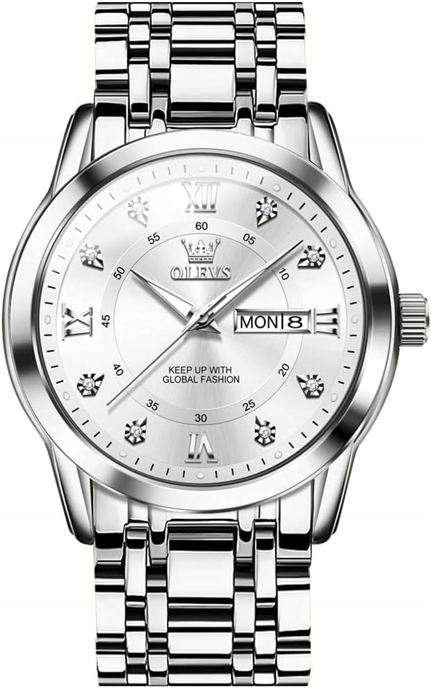 Zegarek Męski OLEVS Luksusowy Stalowy Kwarcowy JAK NOWY