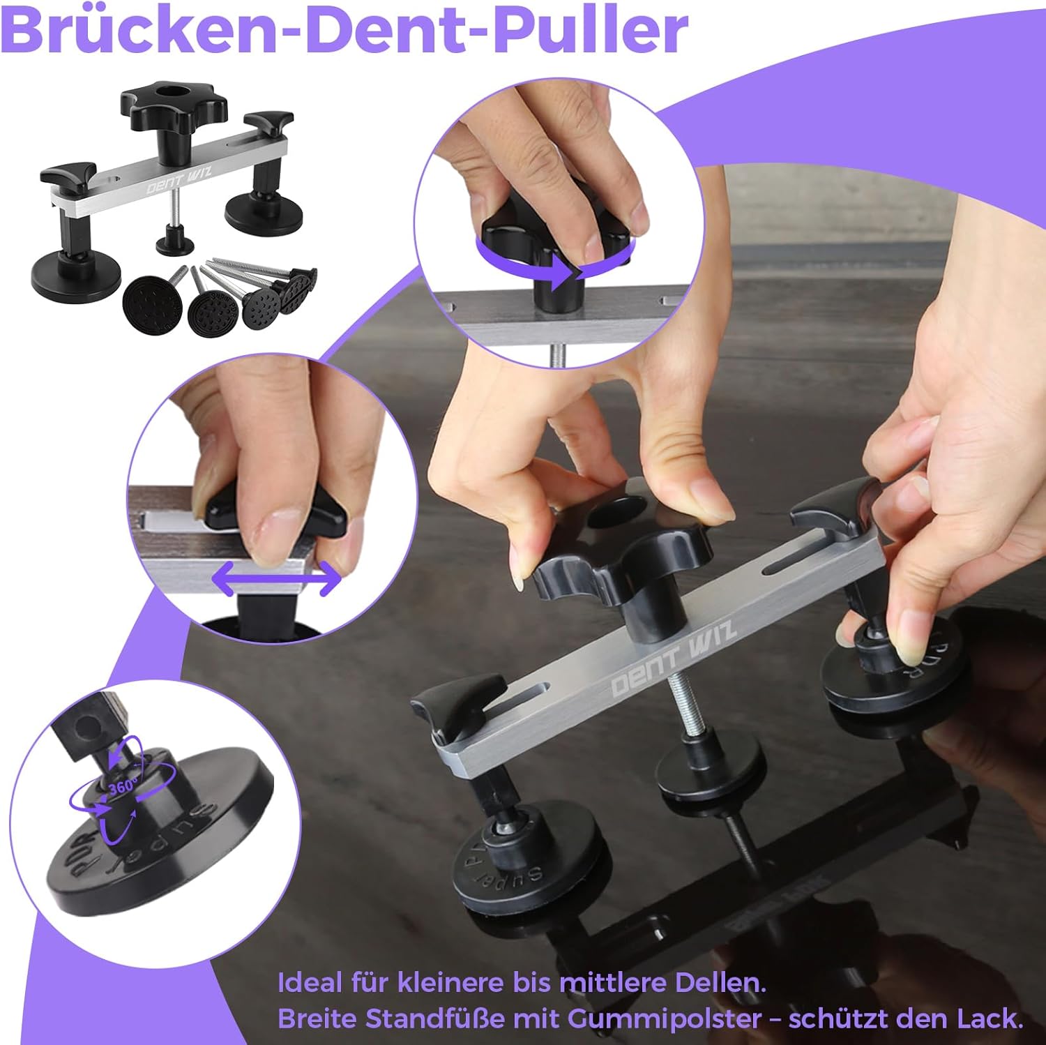 Zestaw do usuwania wgnieceń PDR – młotek bezwładnościowy + klej - obrazek 3