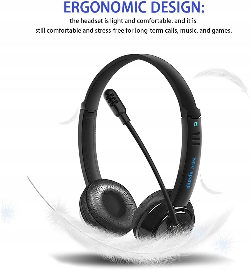 Zestaw Słuchawkowy Słuchawki Nauszne z Mikrofonem PC 3.5mm - obrazek 4