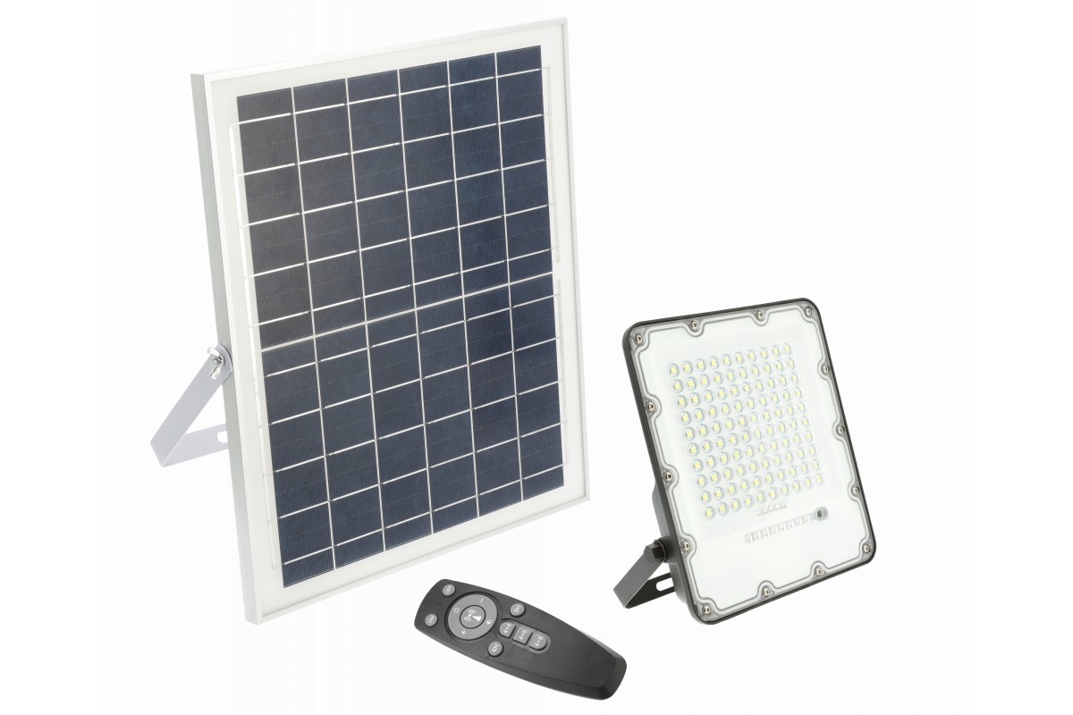 Naświetlacz Solarny LED GTV Bravos 50W 6400K IP65 z pilotem i panelem