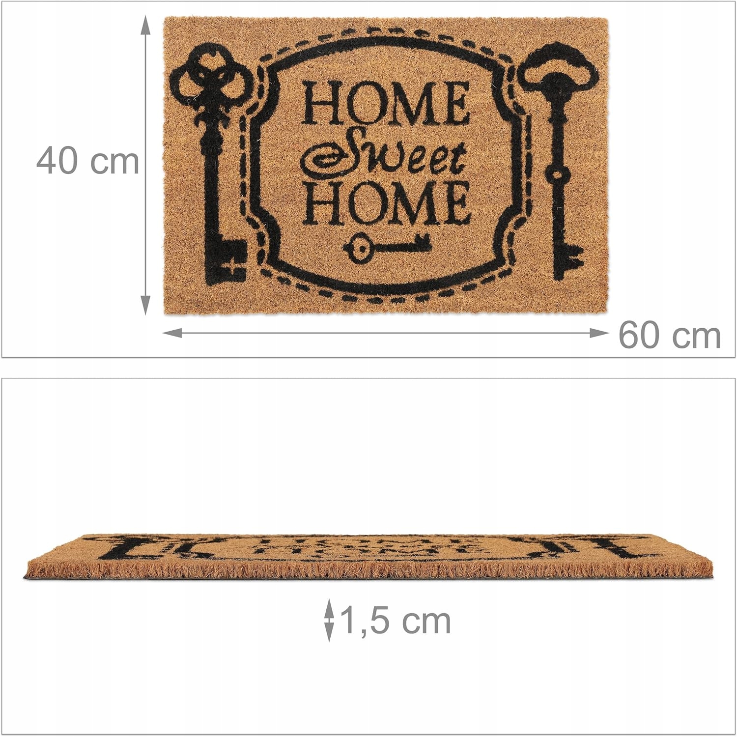 Wycieraczka kokosowa Home Sweet Home 40x60 cm antypoślizgowa - obrazek 4