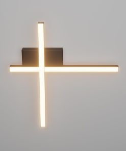 Klighten Lampa LED 16W 1400lm 56cm czarny nowoczesny sufitowy 3000K