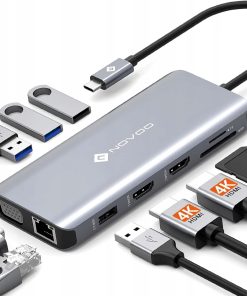 NOVOO 11 in 1 Stacja dokująca, Hub USB C 4K 60Hz RM11 JAK NOWY