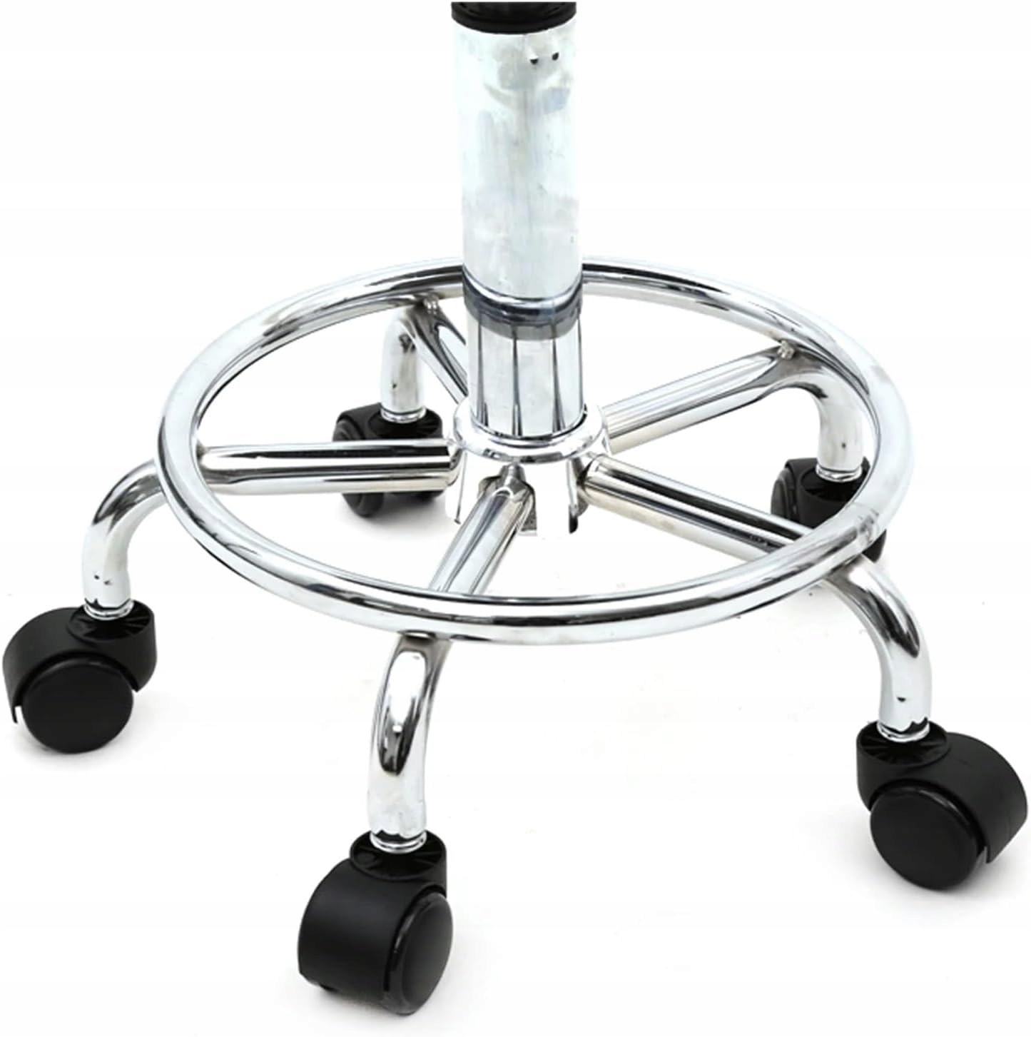 Stołek Fryzjerski Kosmetyczny Hoker Taboret Regulowany Z Oparciem Biały - obrazek 6