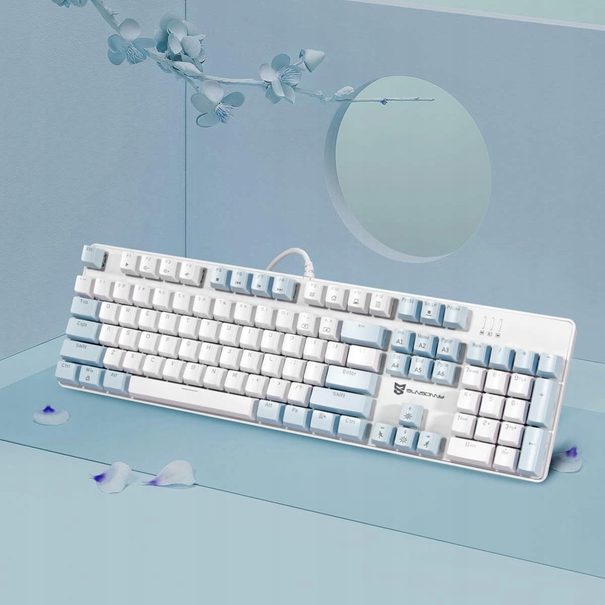 Klawiatura mechaniczna Qisan Brown LED 104 US QWERTY - obrazek 6