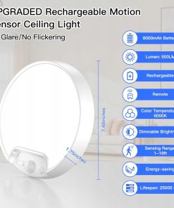 Alternative view of Plafon LED z czujnikiem ruchu 8000mAh 2 szt