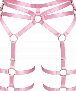 Bielizna Szelki Body Harness Damski Różowy Punk Gothic