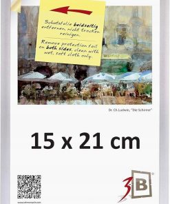 Ramka na zdjęcia aluminiowa ze szkłem akrylowym 15x21 cm A5 matowy srebrny