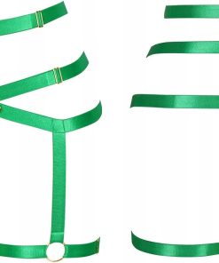 Alternative view of Body Harness Damski Regulowany Punk Gothic Zielono-Złoty