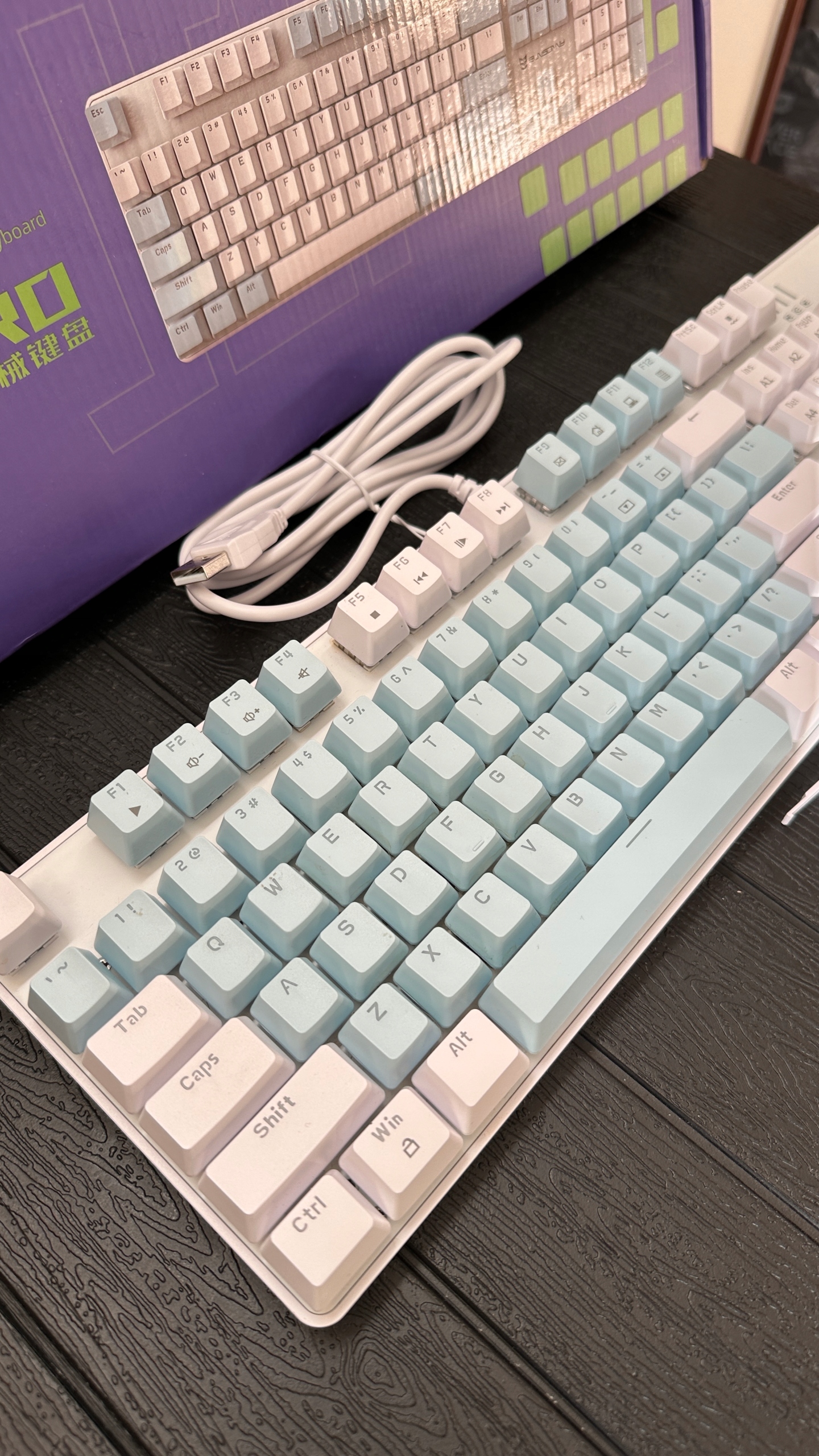 Klawiatura mechaniczna Qisan Brown LED 104 US QWERTY - obrazek 11