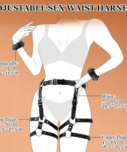 Alternative view of Uprząż BDSM biodrowa z kajdankami regulowana