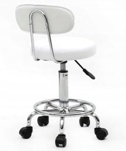 Alternative view of Stołek Fryzjerski Kosmetyczny Hoker Taboret Regulowany Z Oparciem Biały