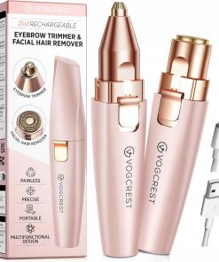 Trymer do brwi i twarzy 2w1 VG VOGCREST LED Różowy