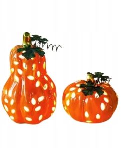 Lampki LED Dynie Ceramiczne Dekoracja Jesienna