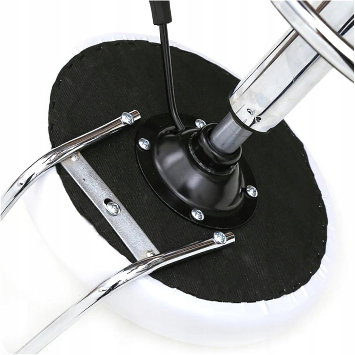 Stołek Fryzjerski Kosmetyczny Hoker Taboret Regulowany Z Oparciem Biały - obrazek 5