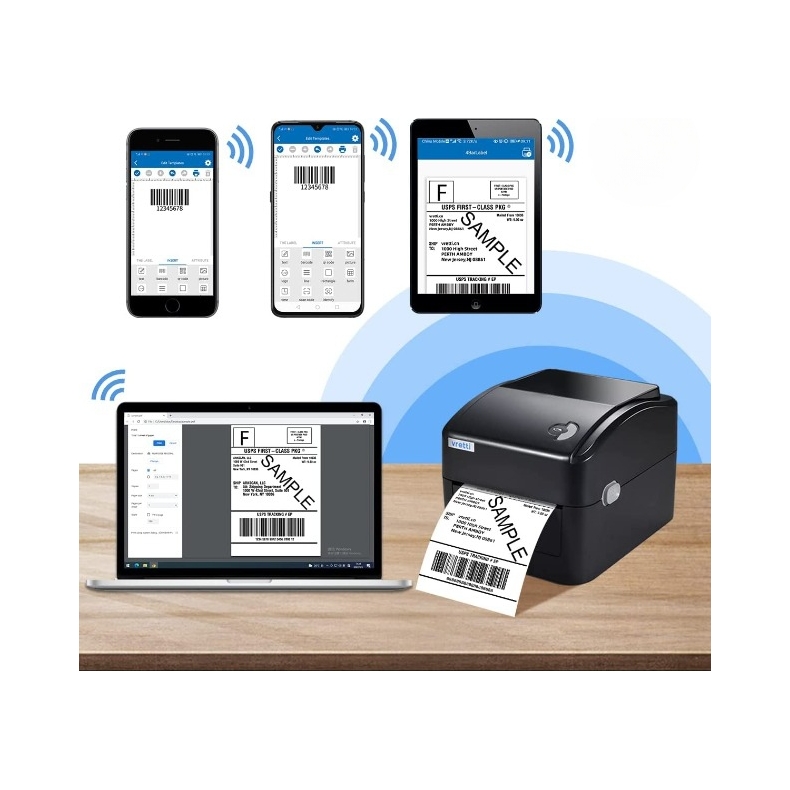 Drukarka Etykiet Termiczna 4x6 Vretti USB Windows / iOS / Android - obrazek 2