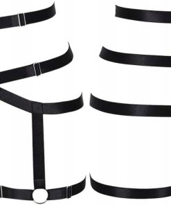 Alternative view of Body Harness Damski Regulowany Punk Gothic Czarno-Srebrny