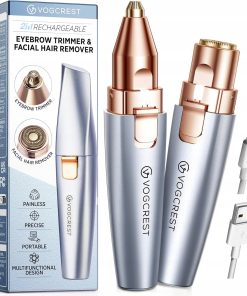 Trymer do brwi i twarzy 2w1 VG VOGCREST LED Niebieski