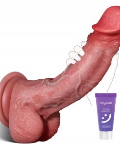 Realistyczne dildo silikonowe 20 cm z przyssawką + lubrykant