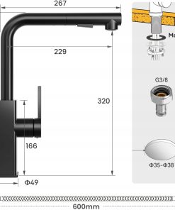 Alternative view of Bateria Kuchenna CECIPA czarna z wyciąganą wylewką
