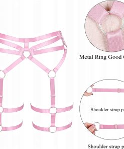 Alternative view of Bielizna Szelki Body Harness Damski Różowy Punk Gothic