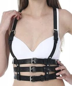 Alternative view of Punkowy Pas damski Szelki Gothic PU Leather Harness