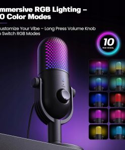 Alternative view of Mikrofon USB RGB Gaming Podcast Streaming PC PS5 z Kablem