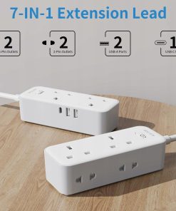 Alternative view of Przedłużacz 3m 4 Gniazda 3 USB 13A 3250W Montaż Ścienny