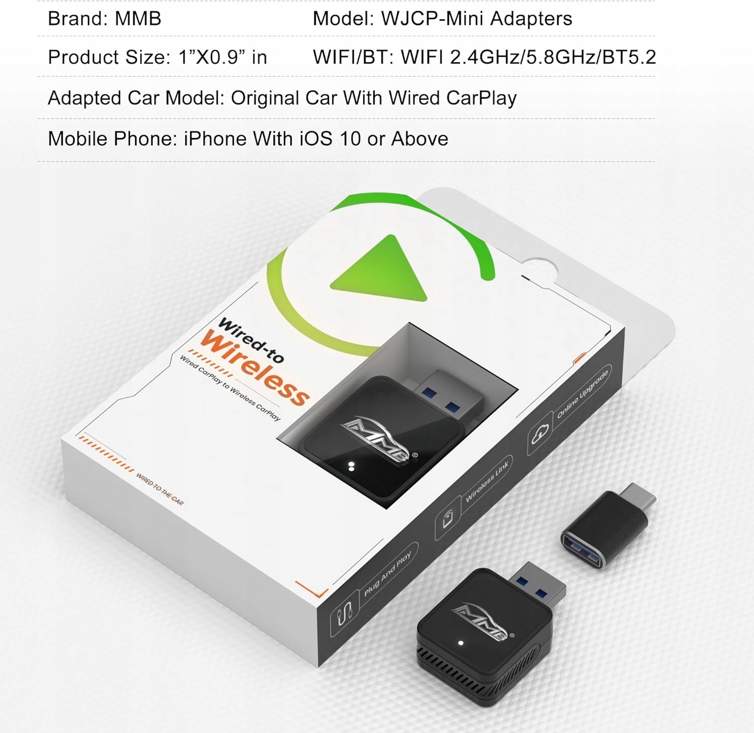 Adapter Wireless Apple CarPlay MMB MINI bezprzewodowy - obrazek 3