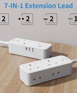 Alternative view of Przedłużacz 5m 4 Gniazda 3 USB 13A 3250W Montaż Ścienny
