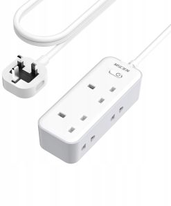 Przedłużacz 3m 4 Gniazda 3 USB 13A 3250W Montaż Ścienny