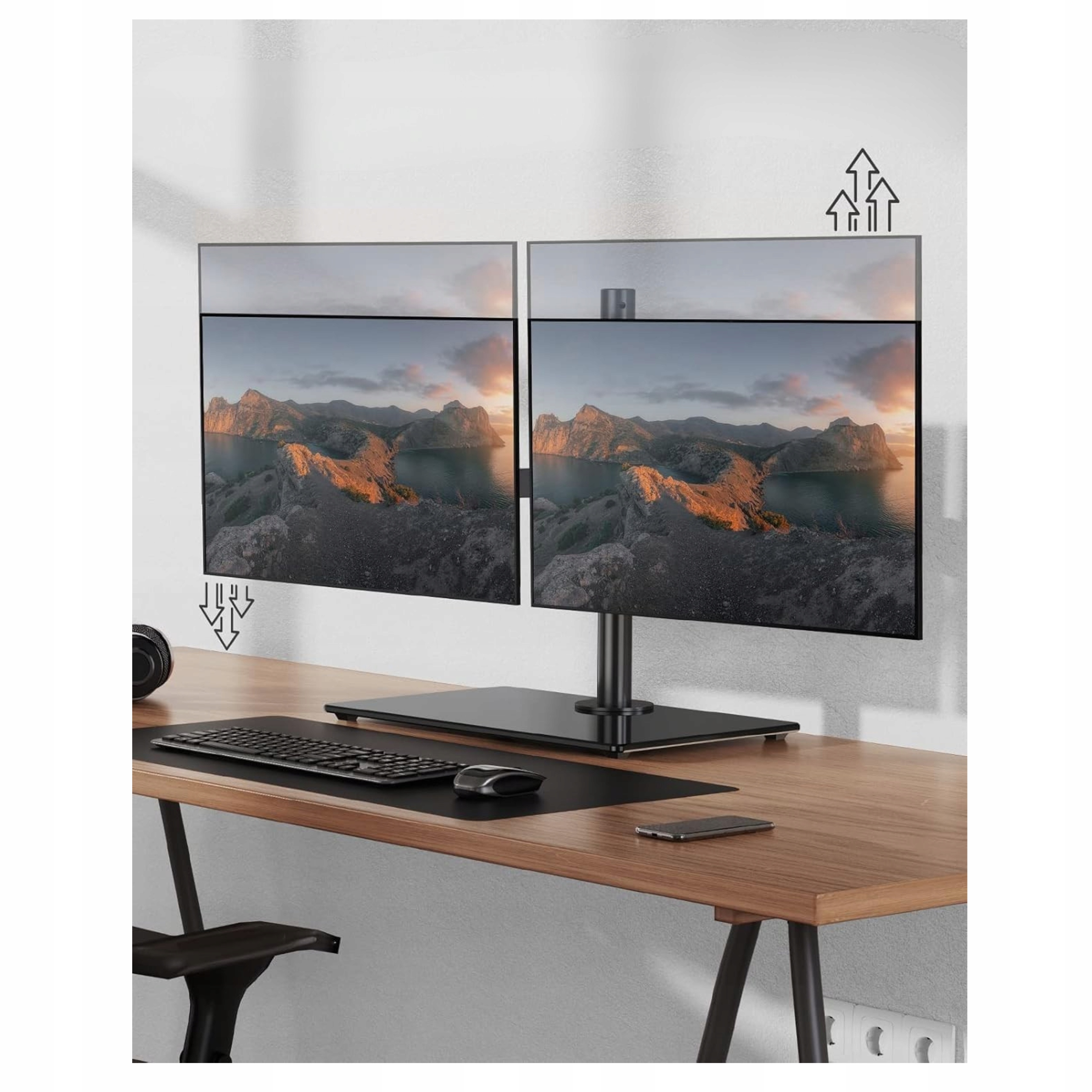 Uchwyt Na Dwa Monitory ErGear 13-32" biurkowy VESA Stojak - obrazek 3
